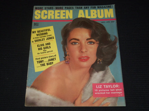 1956-1957 NOVEMBER-JANUARY SCREEN ALBUM MAGAZINE - LIZ TAYLOR COVER - E 14677