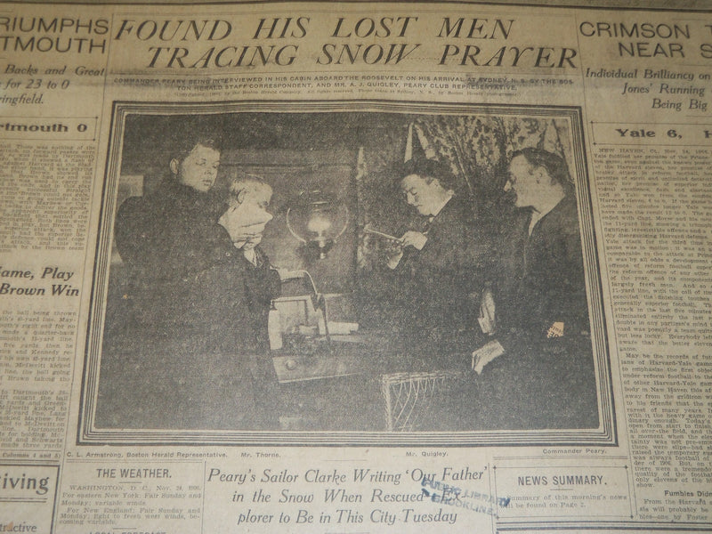 1906 NOVEMBER 25 THE BOSTON HERALD - YALE BEATS HARVARD 6-0 PEARY - BH 126