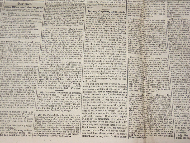 1853 AUGUST 1 UNITED STATES JOURNAL NEWSPAPER - VOLUME 4 NO. 9 - NP 3879C