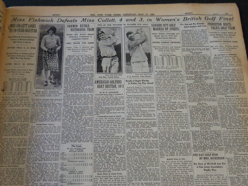 1930 MAY 17 NEW YORK TIMES - AMERICAN GOLFERS BEAT BRITISH KEEP CUP - NT 5703