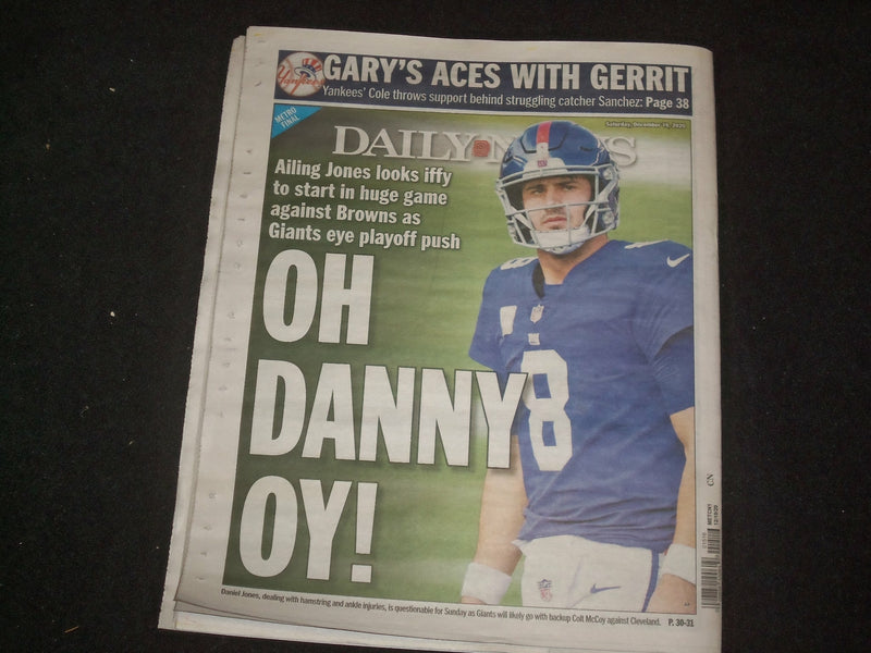2020 DECEMBER 19 NEW YORK DAILY NEWS NEWSPAPER - NYPD BLEW GEORGE FLOYD PROTESTS