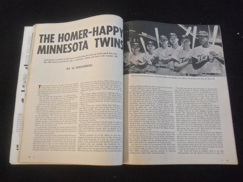 1965 OFFICIAL BASEBALL MAGAZINE - MICKEY MANTLE - WILLIE MAYS - J 7710