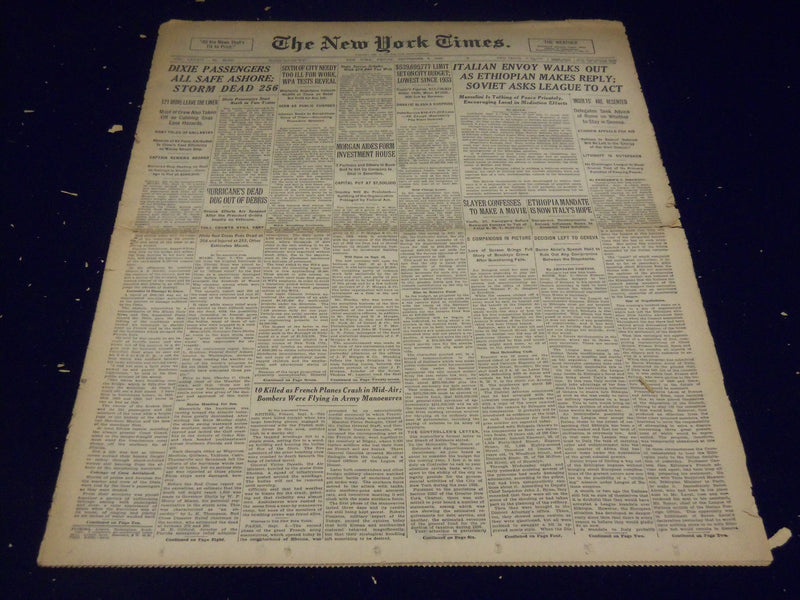 1935 SEPTEMBER 6 NEW YORK TIMES - DIXIE PASSENGERS ALL SAFE ASHORE - NT 1976