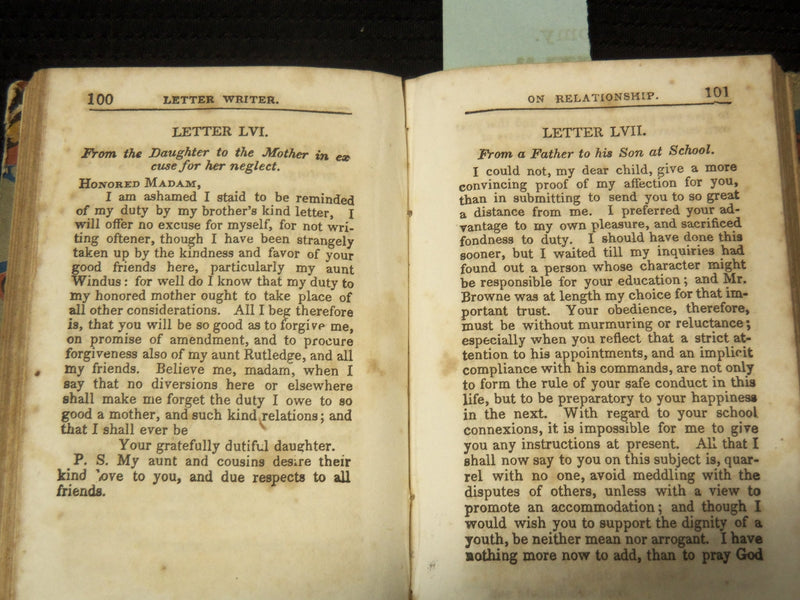 1850 AMERICAN FASHIONABLE LETTER WRITER BOOK - TROY, NEW YORK - K 2602