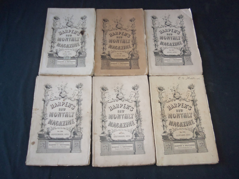 1870-79 HARPER'S MONTHLY MAGAZINE LOT 12 ISSUES-NICE ILLUSTRATIONS & ADS-WR 1409