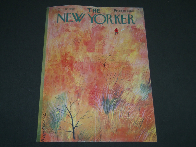 1957 OCTOBER 12 NEW YORKER MAGAZINE FRONT COVER ONLY - GREAT ART FOR FRAMING