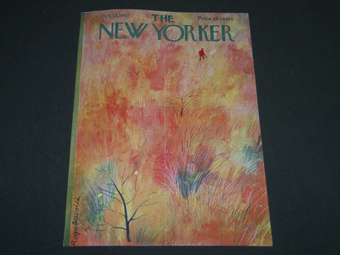 1957 OCTOBER 12 NEW YORKER MAGAZINE FRONT COVER ONLY - GREAT ART FOR FRAMING