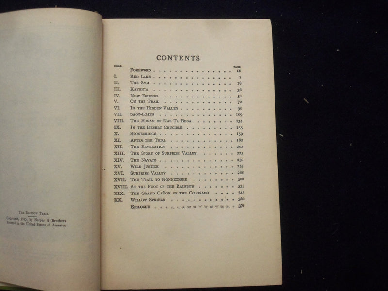 1915 THE RAINBOW TRAIL HARDCOVER BOOK BY ZANE GREY - KD 8381