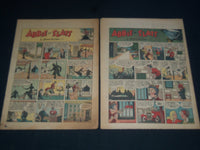 1941 THE EVENING NEWS SUNDAY COLOR COMIC SECTION LOT OF 2 - TARZAN - NP 3734