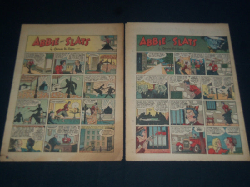 1941 THE EVENING NEWS SUNDAY COLOR COMIC SECTION LOT OF 2 - TARZAN - NP 3734