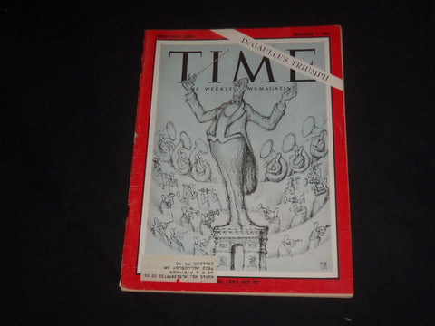 1962 DECEMBER 7 TIME MAGAZINE - CHARLES DEGAULLE - T 1877