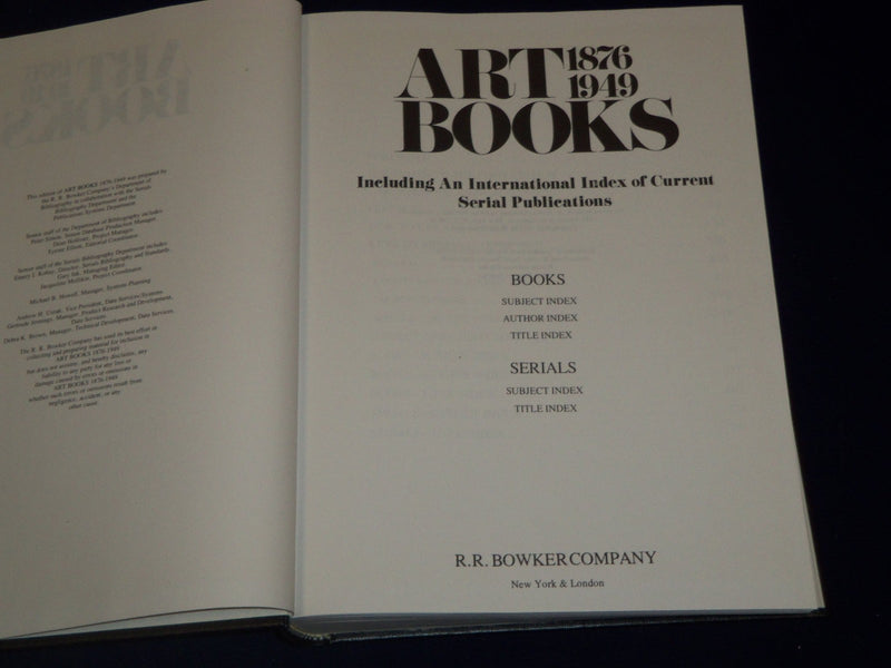 1876-1984 ART BOOKS INTERNATIONAL INDEX OF SERIAL PUBLICATION LOT OF 3 - KD 3480