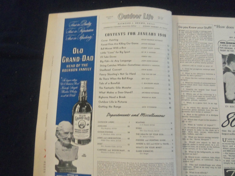 1940 JANUARY OUTDOOR LIFE MAGAZINE - 8 PAGES OF GREAT OUTDOOR PHOTOS - ST 267W