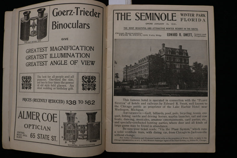 1901 ILLINOIS THEATRE PROGRAMME - ALICE NIELSEN - SARAH BERNHARDT - K 3034