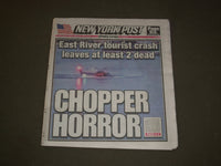 2018 MARCH 12 NEW YORK POST NEWSPAPER - EAST RIVER HELICOPTER CRASH KILLS 2