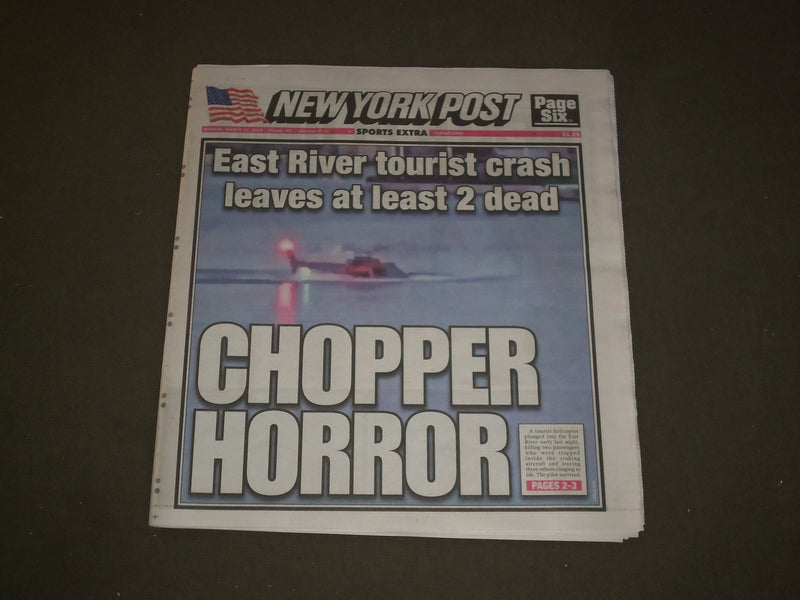 2018 MARCH 12 NEW YORK POST NEWSPAPER - EAST RIVER HELICOPTER CRASH KILLS 2