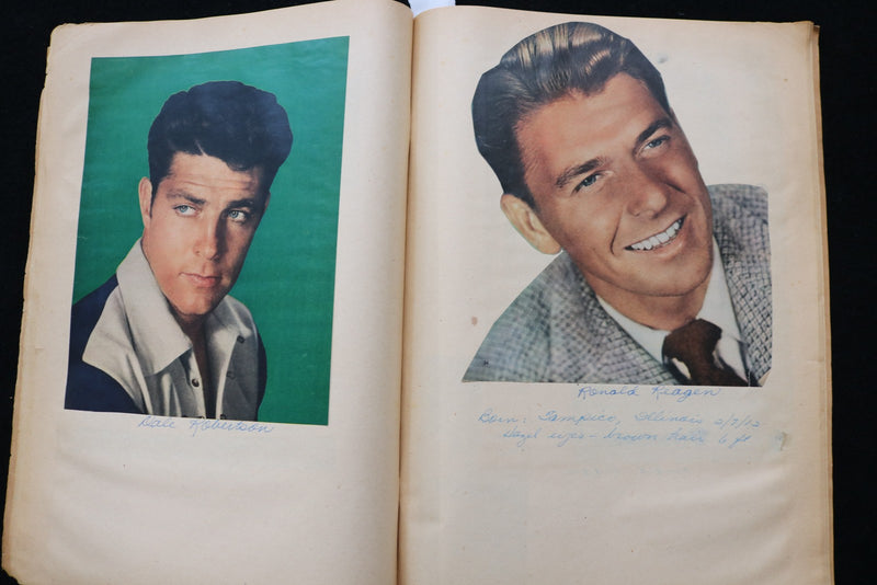 HOLLYWOOD ACTORS SCRAPBOOK - RONALD REAGAN - JOHN DEREK - ALAN LADD - E 24916