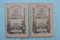 1878-1886 BALLOU'S MONTHLY MAGAZINE - LOT OF 14 - O 3977