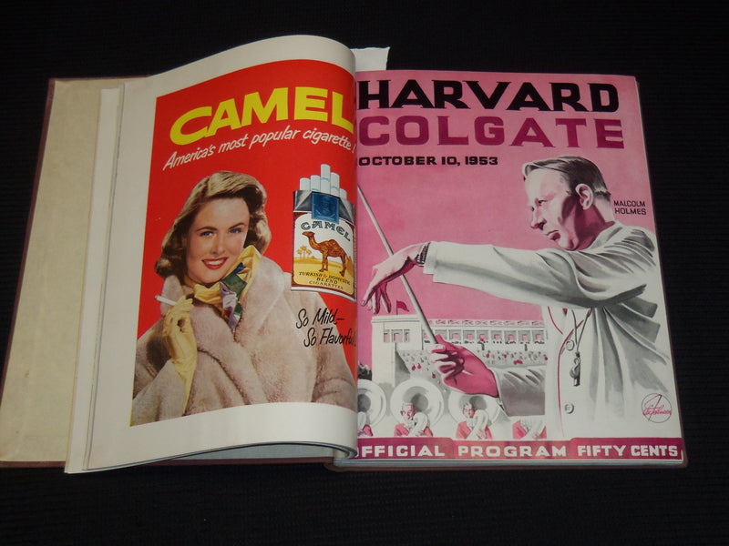 1953-1954 HARVARD A. A. NEWS BOUND VOLUME - 8 FOOTBALL PROGRAMS - KD 6359A