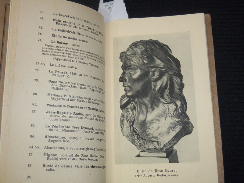1926 MUSEE RODIN FRENCH CATALOGUE - SOMMAIRE DES OEUVRES - K 2167