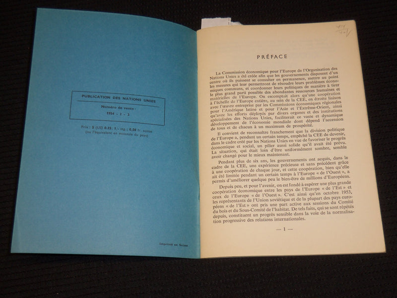 1950 & 1954 COMMISSION ECONOMIQUE POUR L'EUROPE BULLETINS LOT OF 2 - J 9887