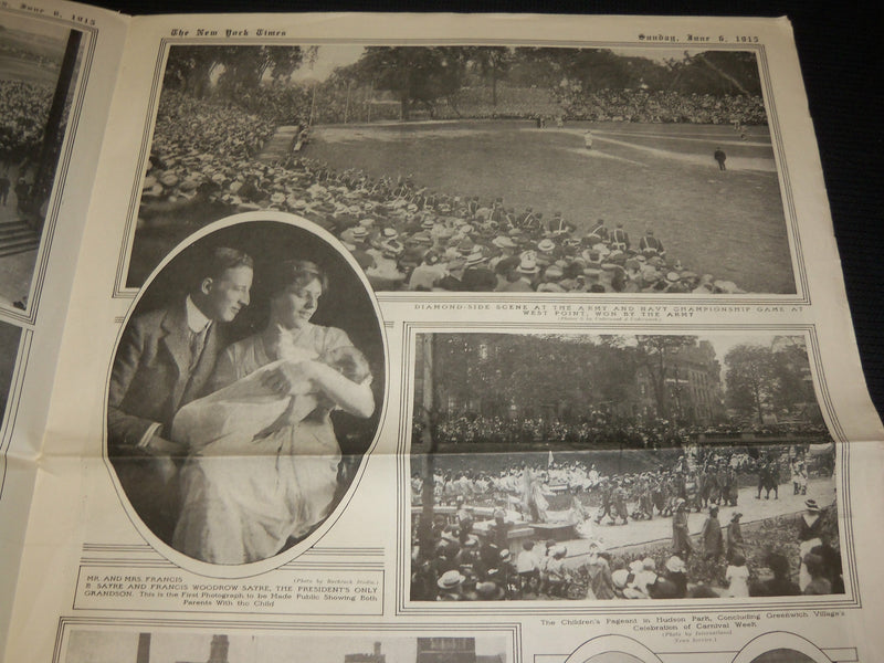 1915 JUNE 6 NEW YORK TIMES PICTURE SECTION - ARMY & NAVY BASEBALL - NP 5481