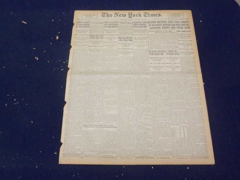 1920 NOVEMBER 20 NEW YORK TIMES -BUILDING MATERIAL TRUST GRIPS COUNTRY - NT 8466