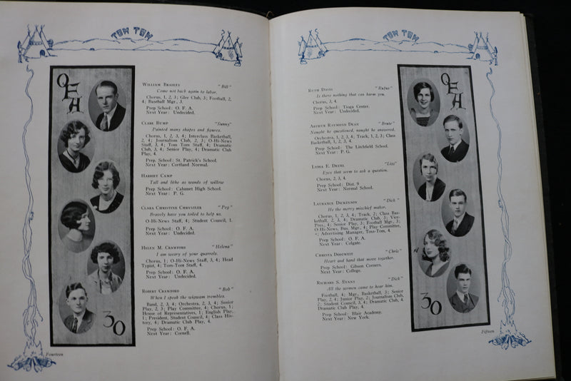 1930 TOM TOM OWEGO FREE ACADEMY YEARBOOK - OWEGO NEW YORK - SOFTCOVER - YB 3475