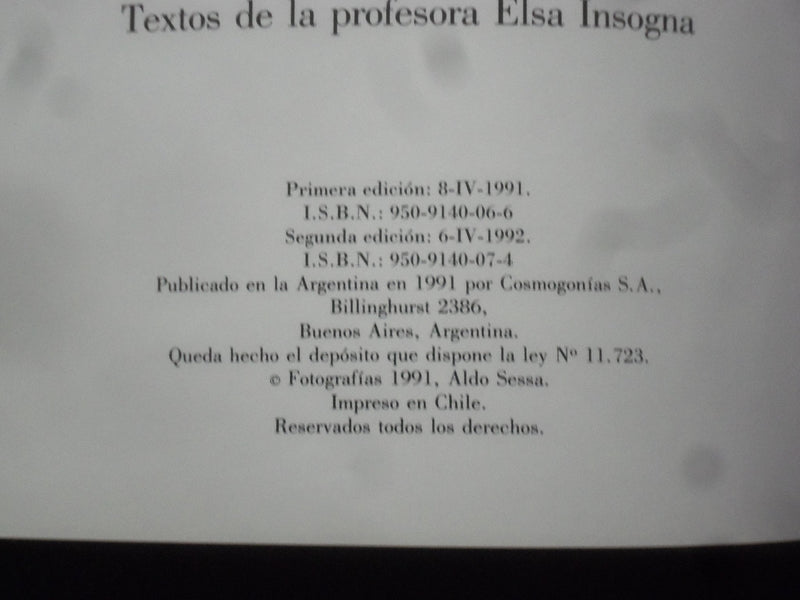 1991 ARGENTINA FOR EXPORT HARDCOVER BOOK BY ALDO SESSA-ENGLISH/SPANISH - KD 8805