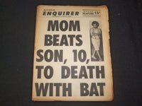 1966 JAN 9 NATIONAL ENQUIRER NEWSPAPER -MOM BEATS SON TO DEATH WITH BAT- NP 7405