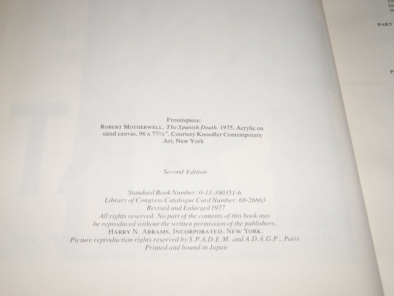 1977 HISTORY OF MODERN ART BOOK BY H. HARVARD ARNASON - SECOND EDITION - D 63
