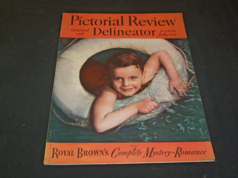1937 JULY PICTORIAL REVIEW WITH DELINEATOR MAGAZINE - BOY IN LIFE RAFT - SP 7971