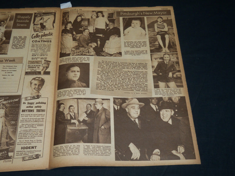 1946 JAN 6 THE PITTSBURGH PRESS SUNDAY ROTO SECTION - MAYOR LAWRENCE- NP 4549