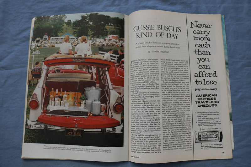1957 MAY 20 SPORTS ILLUSTRATED MAGAZINE - GUSSIE BUSCH COVER - ST 5505I