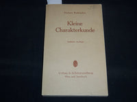 1956 KLEINE CHARAKTERKUNDE GERMAN BOOK BY DR. H. ROHRACHER - KD 5633V