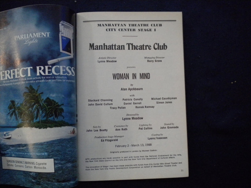 1988 WOMAN IN MIND PLAYBILL - STOCKARD CHANNING + 6 SIGNATURES - J 8313