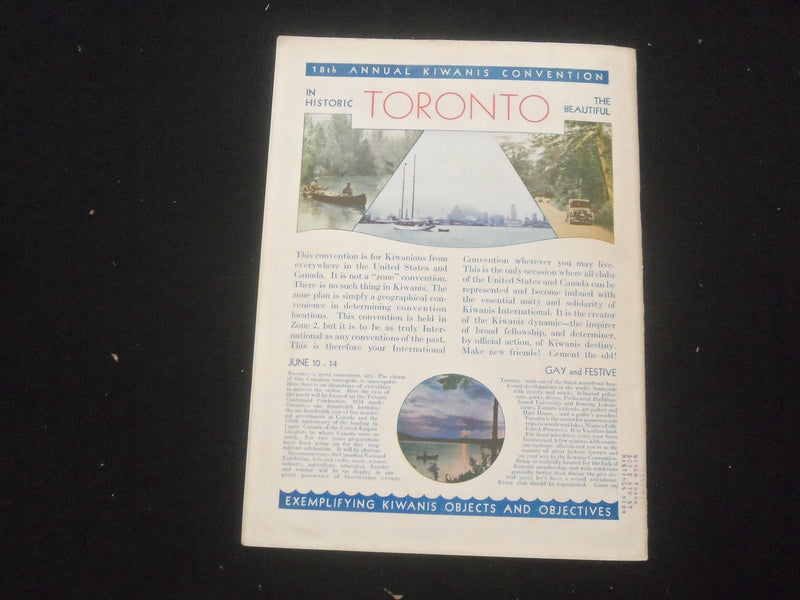 1934 MAY THE KIWANIS MAGAZINE - TORONTO CONVENTION JUNE 10-14, 1934 - SP 6311V