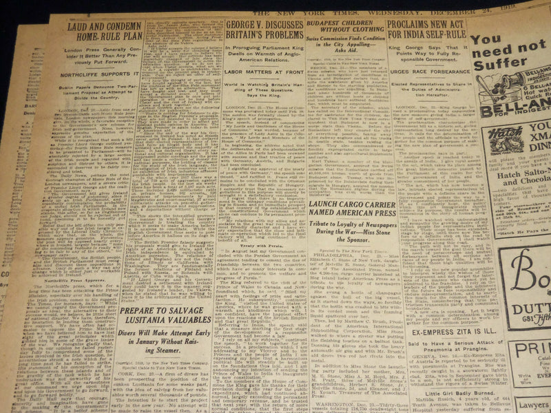 1919 DECEMBER 24 NEW YORK TIMES - ALLIES WILL HEM IN RED RUSSIA - NT 8533