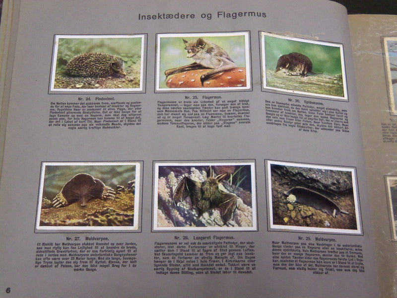1930'S RICH'S SERIE FRA MARK OG SKOV ANIMAL TOBACCO CARDS ALBUM DANISH - KD 3185