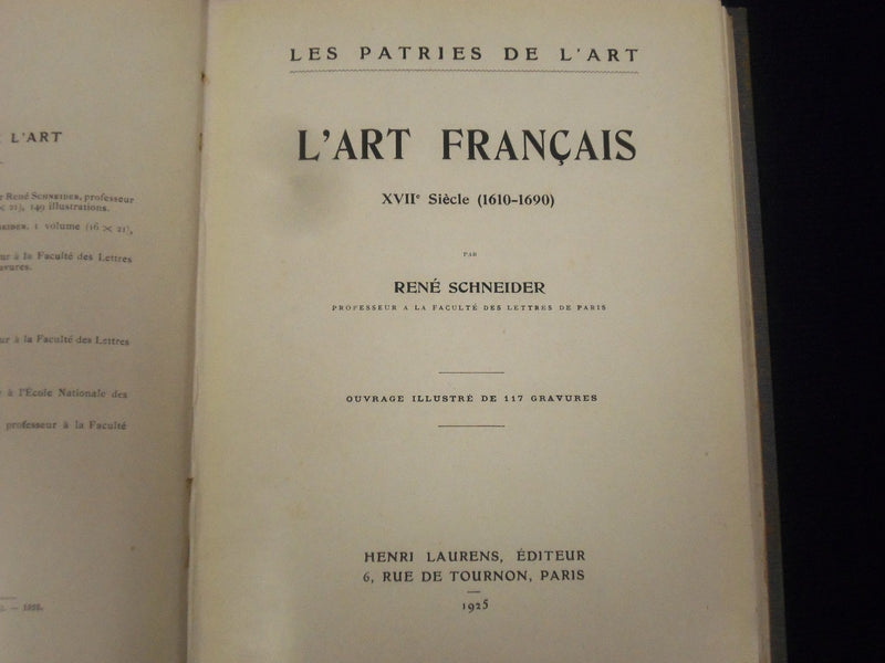 1925-1930 L'ART FRANCAIS BY RENE SCHNEIDER LOT OF 6 FRENCH BOOKS - KD 1364