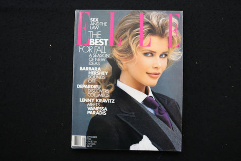 1992 SEPTEMBER ELLE MAGAZINE - CLAUDIA SCHIFFER COVER - E 25425