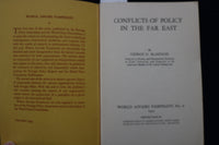 1934 CONFLICTS OF POLICY IN THE FAR EAST SOFTCOVER BOOK BY G. BLAKESLEE - K 1560