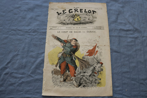 1871 JUNE 4 LE GRELOT NEWSPAPER - LE COUP DE BALAI, PAR DARJOU- FRENCH - NP 8464