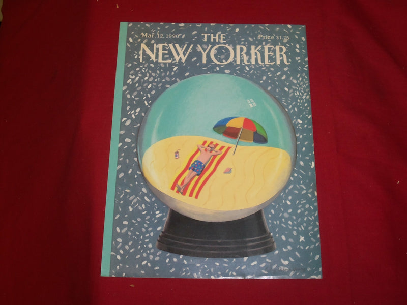 1990 MARCH 12 NEW YORKER MAGAZINE FRONT COVER ONLY - GREAT ART FOR FRAMING