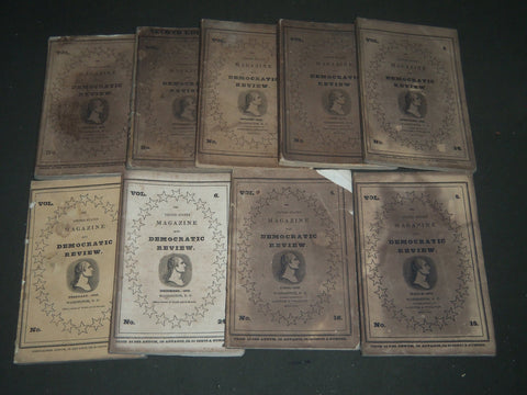 1838-1840 THE UNITED STATES MAGAZINE & DEMOCRATIC REVIEW LOT OF 9 - WR 1277