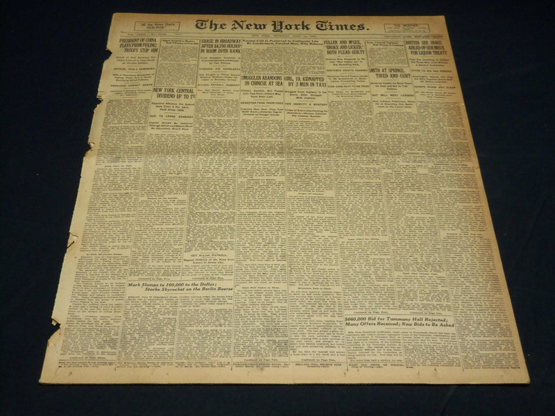 1923 JUNE 14 NEW YORK TIMES - FULLER AND M'GEE BOTH PLEAD GUILTY - NT 8664