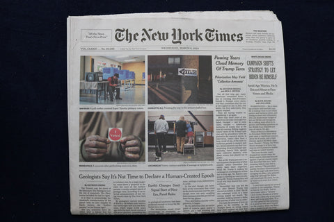 2024 MARCH 6 NEW YORK TIMES - CAMPAIGN SHIFTS STRATEGY TO LET BIDEN BE HIMSELF