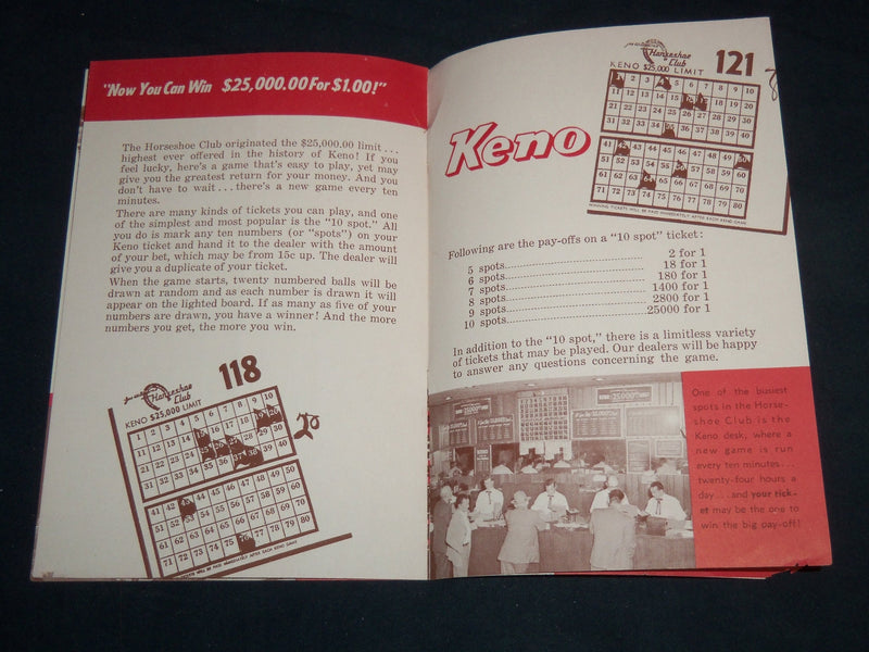 1950'S JOE W. BROWN'S HORSESHOE CLUB GAMING GUIDES LOT OF 2 - J 8504