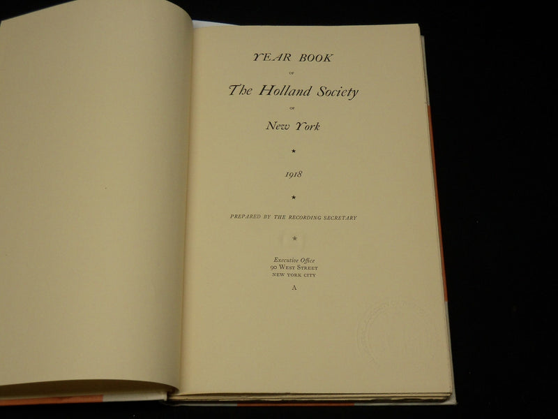 1918-1921 THE HOLLAND SOCIETY OF NEW YORK YEARBOOK LOT OF 3 - KD 3746