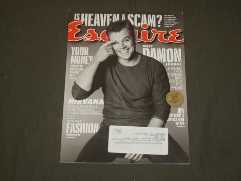 2013 AUGUST ESQUIRE MAGAZINE - MATT DAMON COVER - B 1994